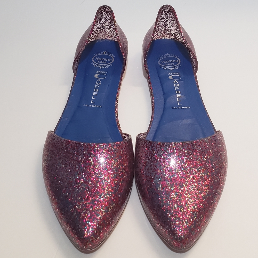 JEFFREY CAMPBELL GLITTER JELLY FLATS